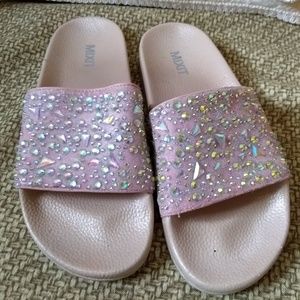 Junior slides size 6 new pink sparkly